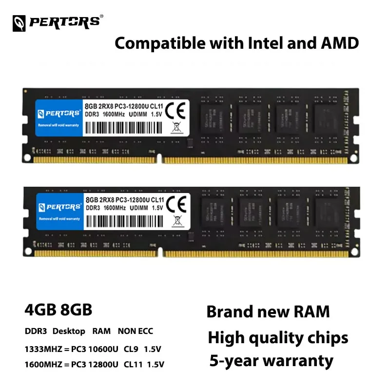 Q-PERTORS DDR3 4GB 8GB RAM 1333MHz 1600MHz DIMM Desktop RAM 240 Pinos 1.5V NON ECC 2RX8 Compatível com Intel e AMD
Q-PERTORS DDR3 4GB 8GB RAM 1333MHz 1600MHz DIMM Desktop RAM 240 Pinos 1.5V NON ECC 2RX8 Compatível com Intel e AMD