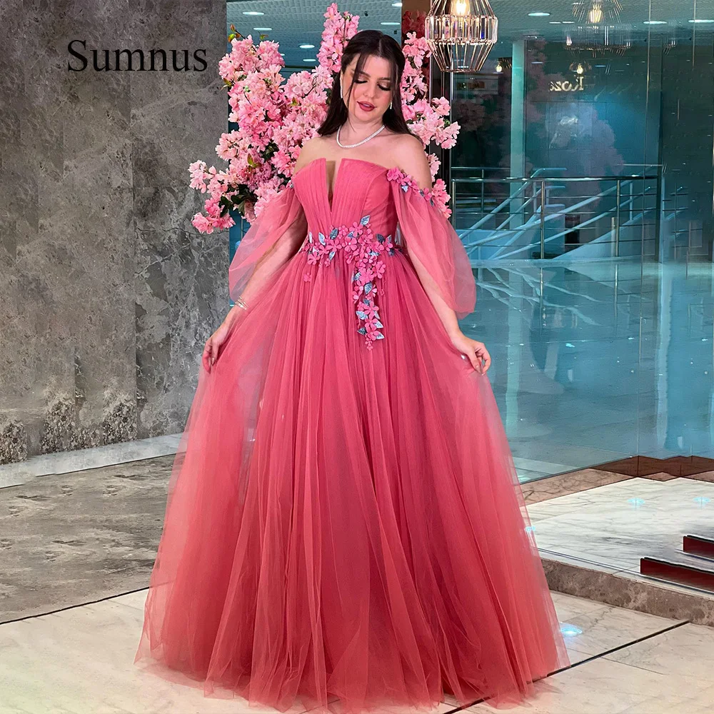 Sumnus Pink Off Shoulder A Line Evening Dresses Handmade 3D Flowers Soft Tulle Strapless Homecoming Prom Dress Lace Up Long Gown
Sumnus Pink Off Shoulder A Line Evening Dresses Handmade 3D Flowers Soft Tulle Strapless Homecoming Prom Dress Lace Up Long Gown