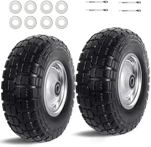 12" Flat-Free Polyurethane Tires & Wheels for Hand Trucks, Garden Carts - Solid Rubber Replacement, 3.5" Wide, 5/8" Axle
12" Flat-Free Polyurethane Tires & Wheels for Hand Trucks, Garden Carts - Solid Rubber Replacement, 3.5" Wide, 5/8" Axle