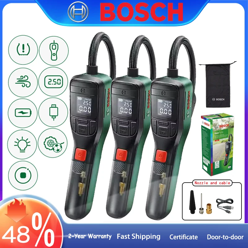Ultralight Air Pump 3.6V Cordless Bosch EasyPump Digital Tire Pressure Monitor 10.3Bar 150PSI Balls Tires Air Compressor Pump
Ultralight Air Pump 3.6V Cordless Bosch EasyPump Digital Tire Pressure Monitor 10.3Bar 150PSI Balls Tires Air Compressor Pump