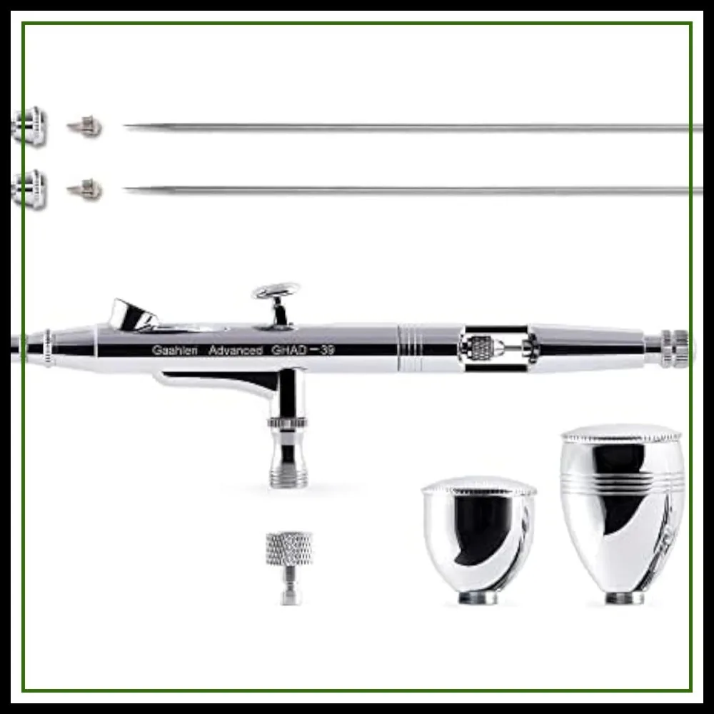Dual-Action Airbrush Kit 0.35 & 0.5mm Needle, 1/2 & 1/4 oz Cups for Painting, Makeup, Nail Art, Cake Decor
Dual-Action Airbrush Kit 0.35 & 0.5mm Needle, 1/2 & 1/4 oz Cups for Painting, Makeup, Nail Art, Cake Decor