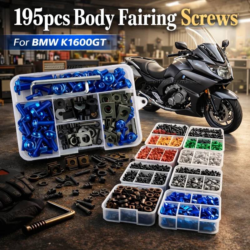 195pcs Motorcycle Fairing Bolts Body Screws Nuts For BMW K 1600GT K1600 GT K 1600 GT 2016-2021 Kit Aluminum CNC Fasteners Clips
195pcs Motorcycle Fairing Bolts Body Screws Nuts For BMW K 1600GT K1600 GT K 1600 GT 2016-2021 Kit Aluminum CNC Fasteners Clips