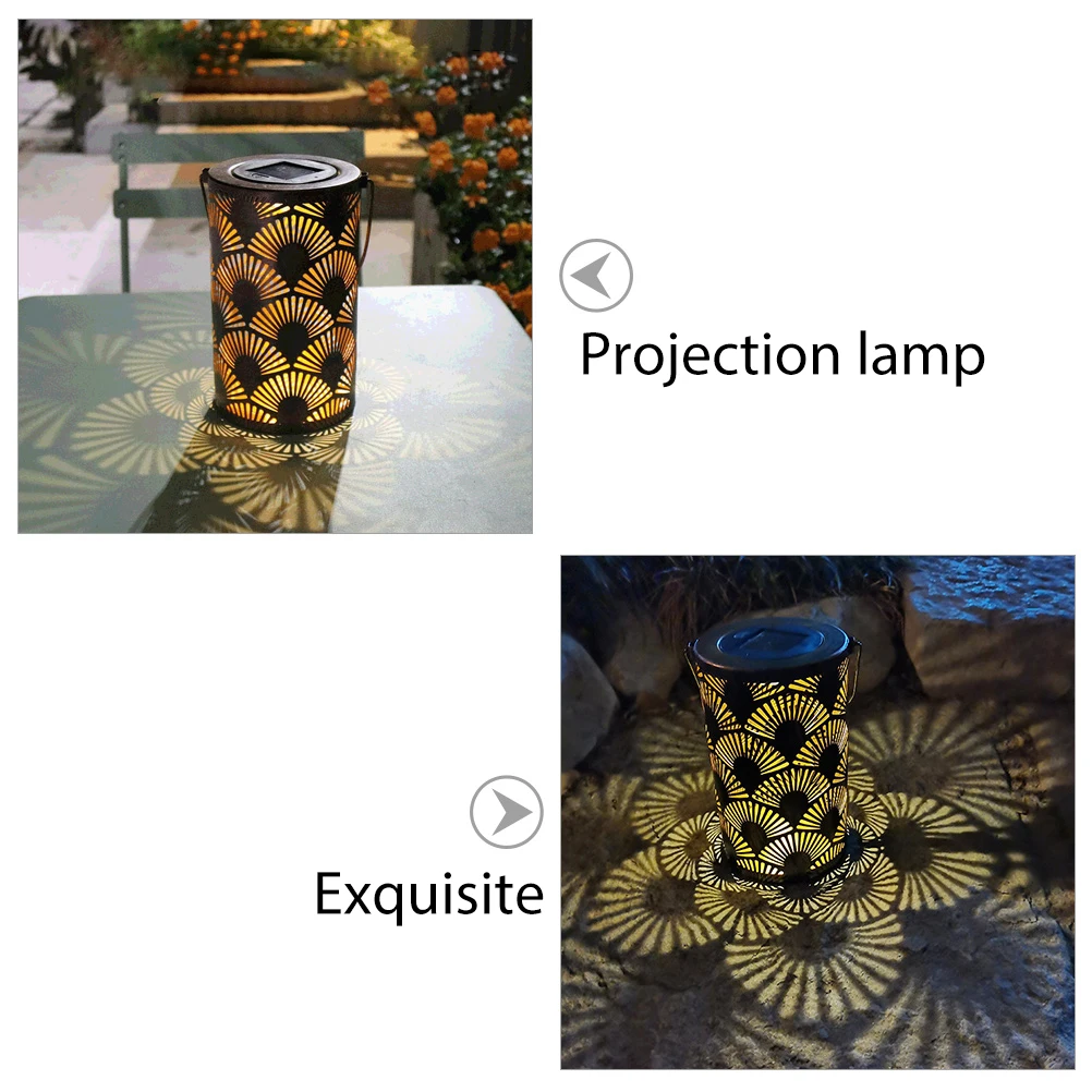 Solar Projection Lamp Iron Hanging Light for Garden Courtyard Outdoor Energy Saving Hollow Out Design Landscape Lights
Solar Projection Lamp Iron Hanging Light for Garden Courtyard Outdoor Energy Saving Hollow Out Design Landscape Lights