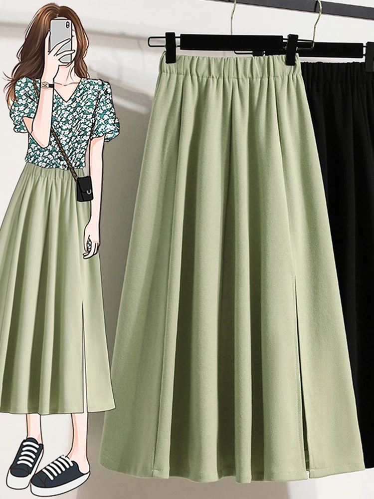 plus Size Women's High Waist Cotton Midi Skirt A-Line Silhouette Korean Style Commute Pure Color Design Spring Summer Autumn
plus Size Women's High Waist Cotton Midi Skirt A-Line Silhouette Korean Style Commute Pure Color Design Spring Summer Autumn