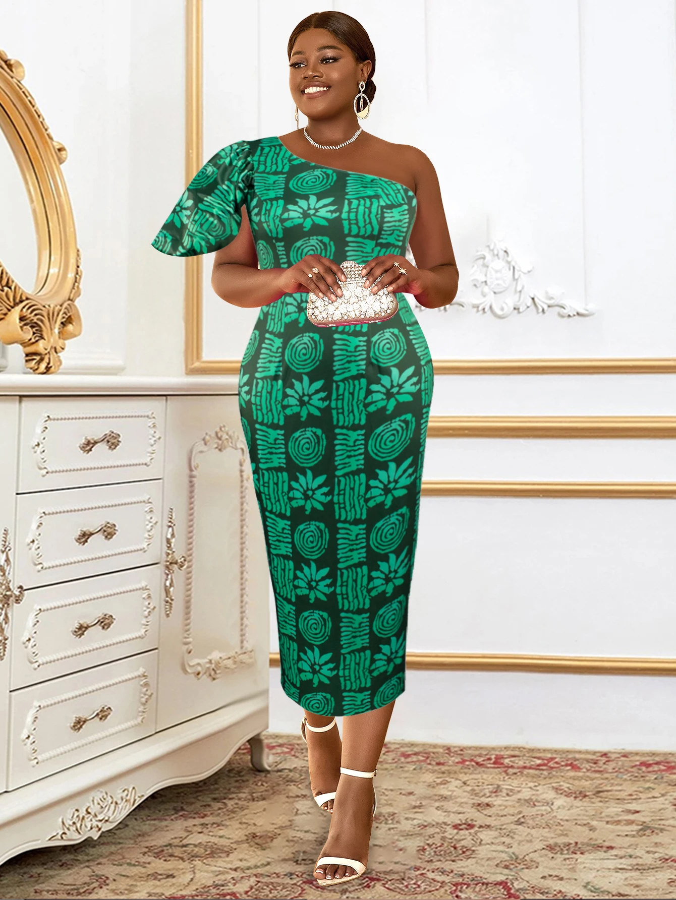 Sexy Bare Shoulder Green Printed Dress Bodycon Package Hip African Evening Formal Occasion Cocktail Event Party Gown 2023 Summer
Sexy Bare Shoulder Green Printed Dress Bodycon Package Hip African Evening Formal Occasion Cocktail Event Party Gown 2023 Summer