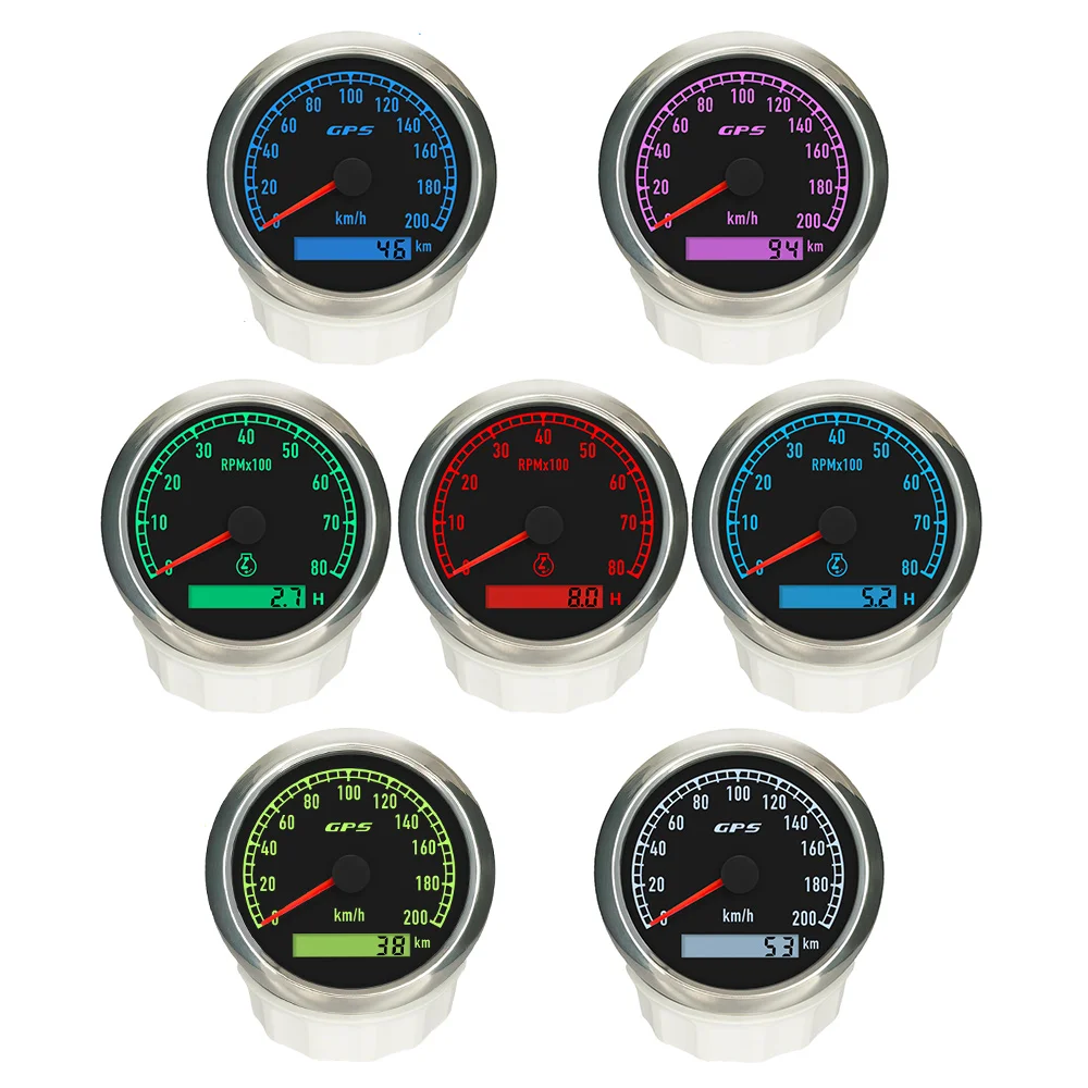 Rhaxel 80mm Waterproof GPS Speedometer 80KMH 200KM/H with Tachometer 4000RPM 7000RPM with 7 Colors Backlight for Car Trucks SUV
Rhaxel 80mm Waterproof GPS Speedometer 80KMH 200KM/H with Tachometer 4000RPM 7000RPM with 7 Colors Backlight for Car Trucks SUV