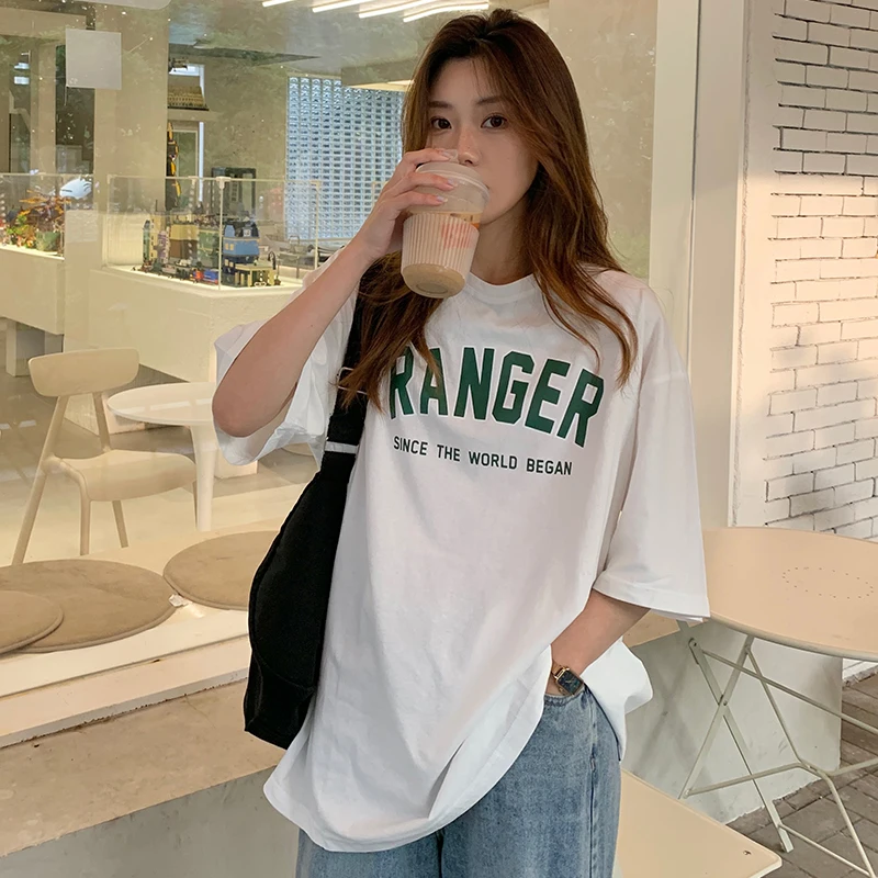 Новая летняя женская футболка миди свободного кроя из чистого хлопка с принтом в корейском стиле, повседневная, с круглым вырезом
Новая летняя женская футболка миди свободного кроя из чистого хлопка с принтом в корейском стиле, повседневная, с круглым вырезом