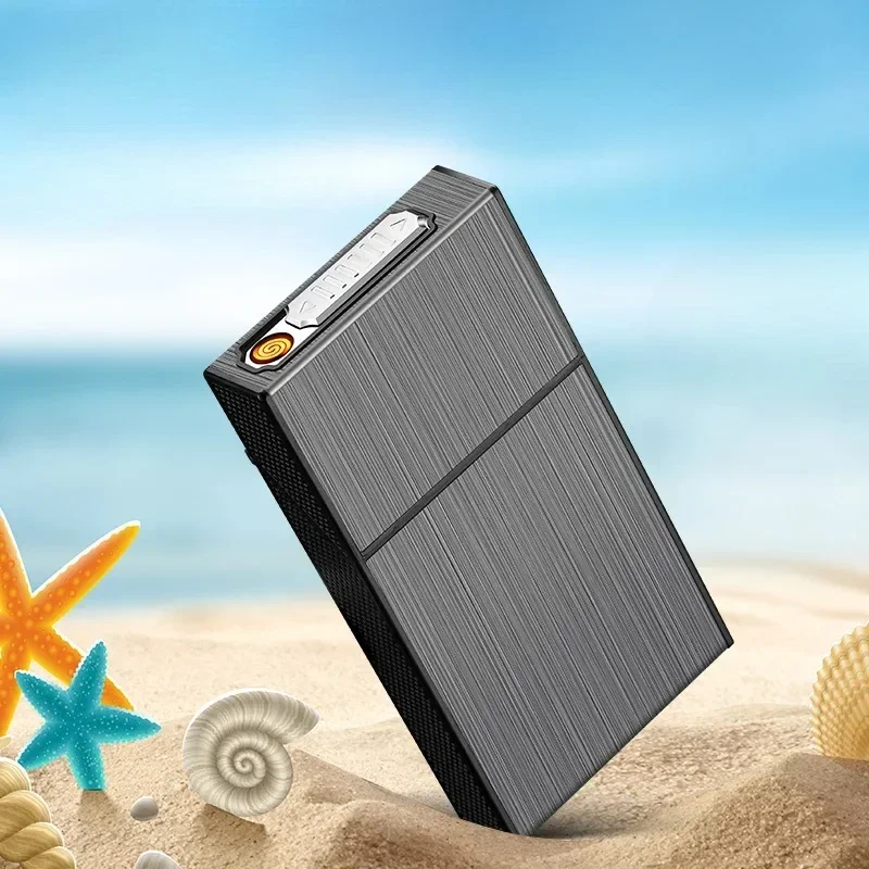 Rechargeable Cigarette Case with Integrated Lighter, There Are Fine and Rough Smoke, 20 Cigarette Cases, USB
Rechargeable Cigarette Case with Integrated Lighter, There Are Fine and Rough Smoke, 20 Cigarette Cases, USB