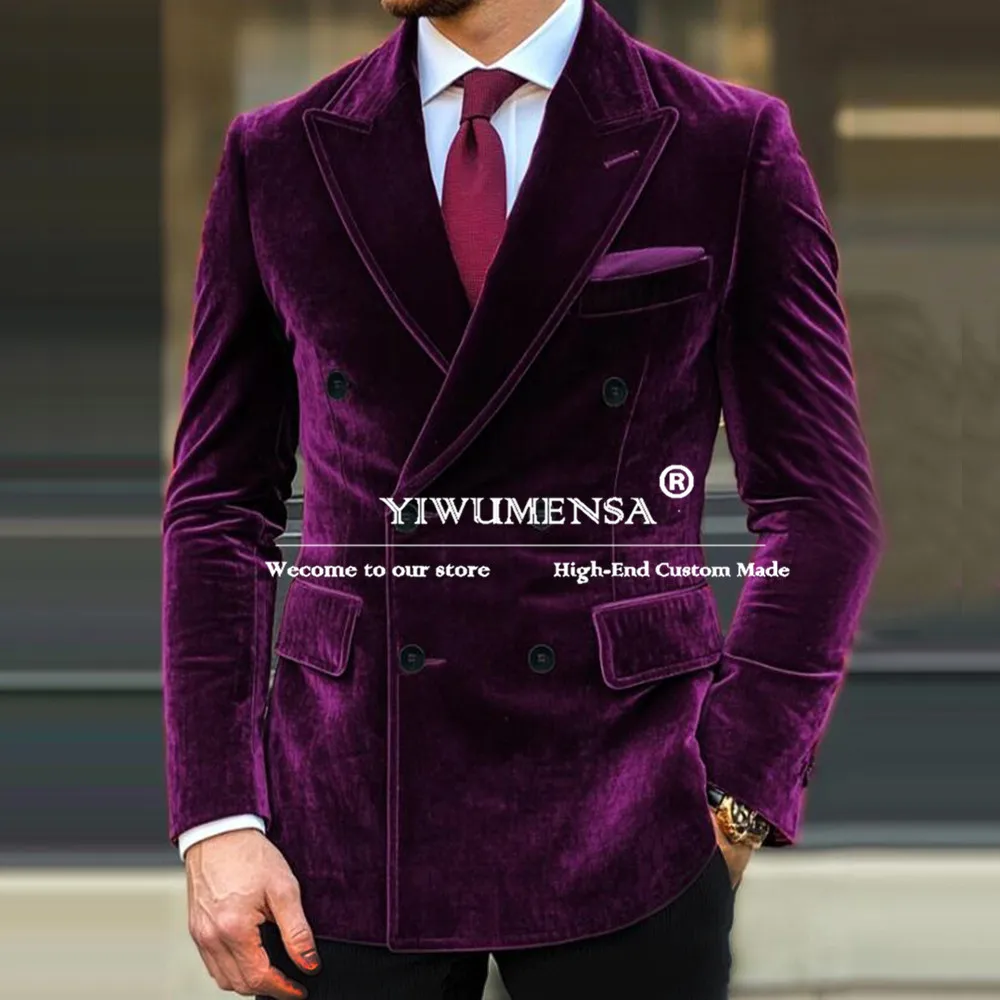 Male Classic Velvet Suits Men Double Breasted Prom Blazers Customized 2-Piece Dresses Formal Occasion Wedding Tuxedos Slim Fit
Male Classic Velvet Suits Men Double Breasted Prom Blazers Customized 2-Piece Dresses Formal Occasion Wedding Tuxedos Slim Fit