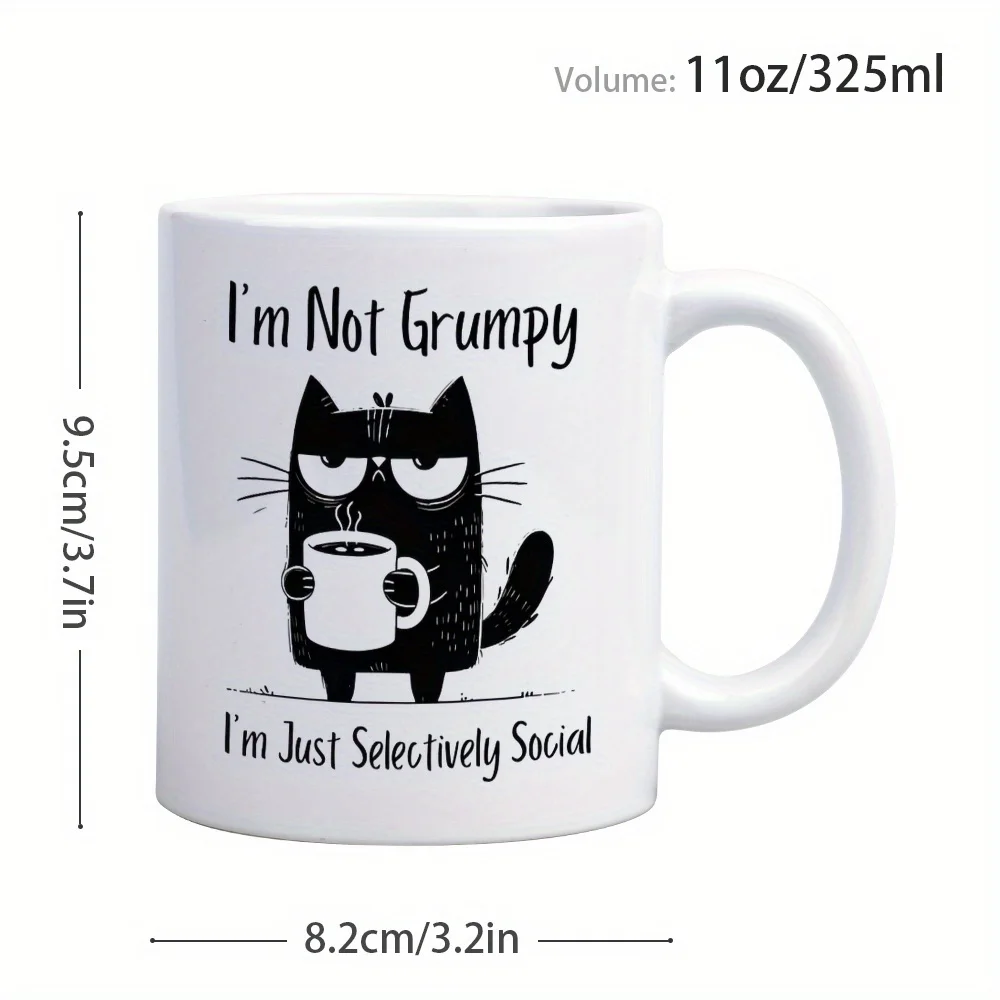 Not Grumpy, Selectively Social Mug: Funny Design - Perfect Gift for Cat Lovers and Coffee Enthusiasts, Ideal for Daily Use
Not Grumpy, Selectively Social Mug: Funny Design - Perfect Gift for Cat Lovers and Coffee Enthusiasts, Ideal for Daily Use