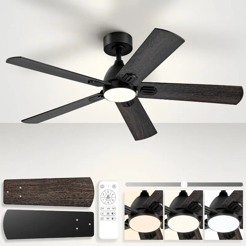 48-Inch Ceiling Fans with Lights, Remote Control, Dimmable, 3 Color Temperatrue,Power-Off Memory, Reversible Quiet DC Motor – Mo
48-Inch Ceiling Fans with Lights, Remote Control, Dimmable, 3 Color Temperatrue,Power-Off Memory, Reversible Quiet DC Motor – Mo