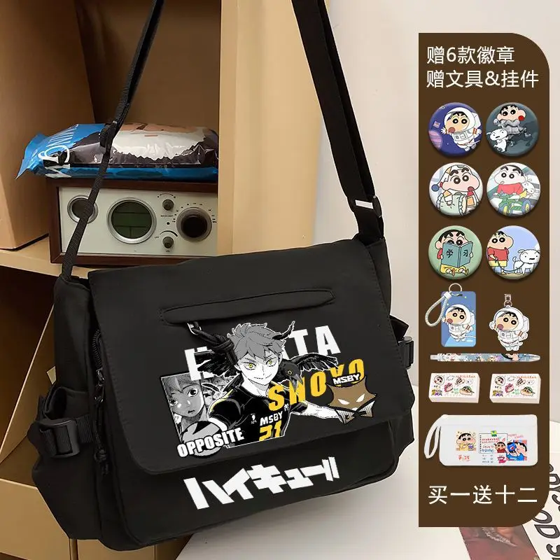 Anime VBC Volleyball Hinata Shoyo Badges Shoulder Bag Handbag Black White Messenger Cartoon Front Zipper Crossbody
Anime VBC Volleyball Hinata Shoyo Badges Shoulder Bag Handbag Black White Messenger Cartoon Front Zipper Crossbody