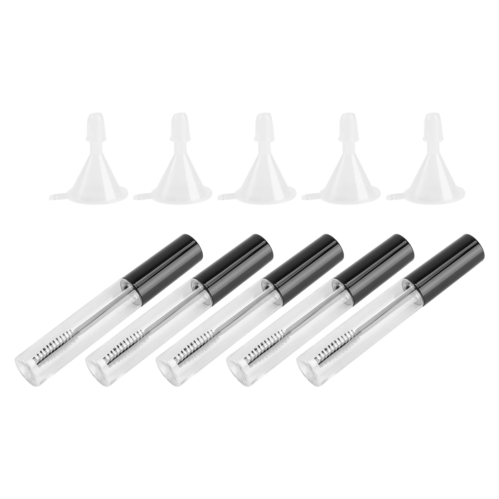 5pcs Empty Mascara Bottle Tube Set Black Lid Transparent Body Eyelash Cream Container Travel Storage Solution DIY
5pcs Empty Mascara Bottle Tube Set Black Lid Transparent Body Eyelash Cream Container Travel Storage Solution DIY