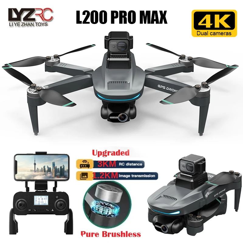 L200 Pro MAX GPS Дрон 4K Профессиональная двойная HD камера 5G WIFI 360 ° Бесщеточный двигатель для предотвращения препятствий Rc FPV Quadcopter Dron
L200 Pro MAX GPS Дрон 4K Профессиональная двойная HD камера 5G WIFI 360 ° Бесщеточный двигатель для предотвращения препятствий Rc FPV Quadcopter Dron