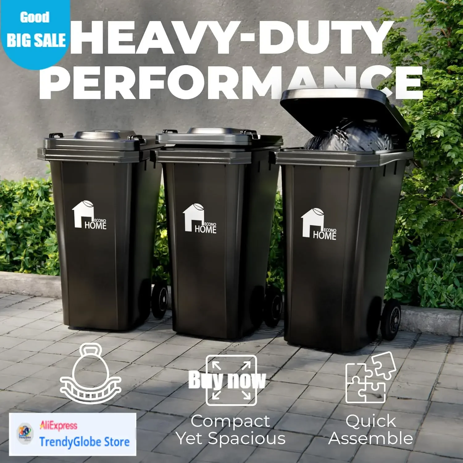 BestsellerFirst Choice Outdoor Garbage Can With Lid - 32 Gallon Trash Can For Backyard, Deck, Garage - Dual Wheels, Extra Heavy-
BestsellerFirst Choice Outdoor Garbage Can With Lid - 32 Gallon Trash Can For Backyard, Deck, Garage - Dual Wheels, Extra Heavy-