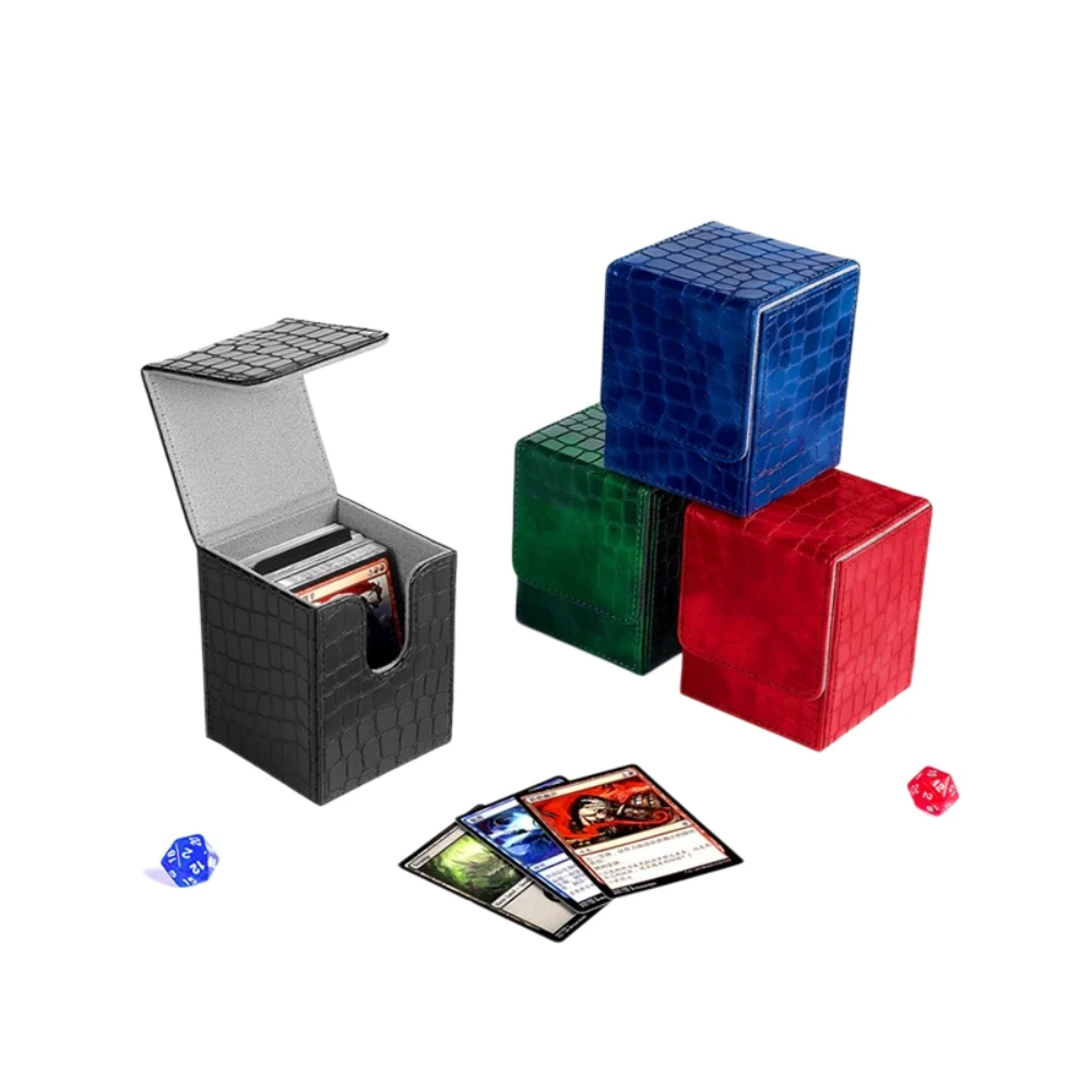 Strong Magnet PU Card Deck Box Crocodile Grain Trading Card Storage Box For Collectible Game Cards
Strong Magnet PU Card Deck Box Crocodile Grain Trading Card Storage Box For Collectible Game Cards