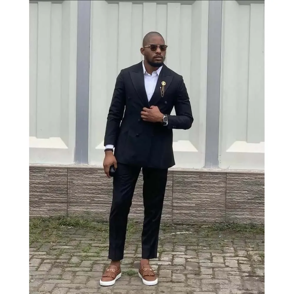 Custom Made Black 2 Piece Jacket Pants Men Suits Double Breasted Peak Lapel Formal Business Wedding Outfits Male Clothing 2024
Custom Made Black 2 Piece Jacket Pants Men Suits Double Breasted Peak Lapel Formal Business Wedding Outfits Male Clothing 2024