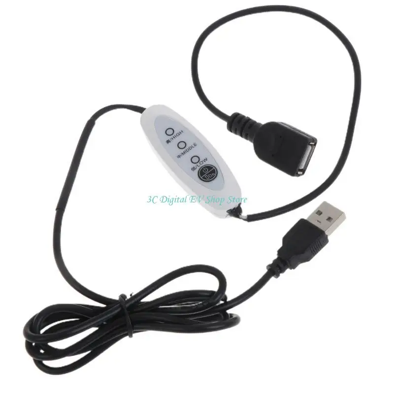 E74D USB Speed Governor Line 130cm/4.26ft Extension Cable 5V Fan Speed-Control Cable Cord 3-Gear High Low Adjust
E74D USB Speed Governor Line 130cm/4.26ft Extension Cable 5V Fan Speed-Control Cable Cord 3-Gear High Low Adjust