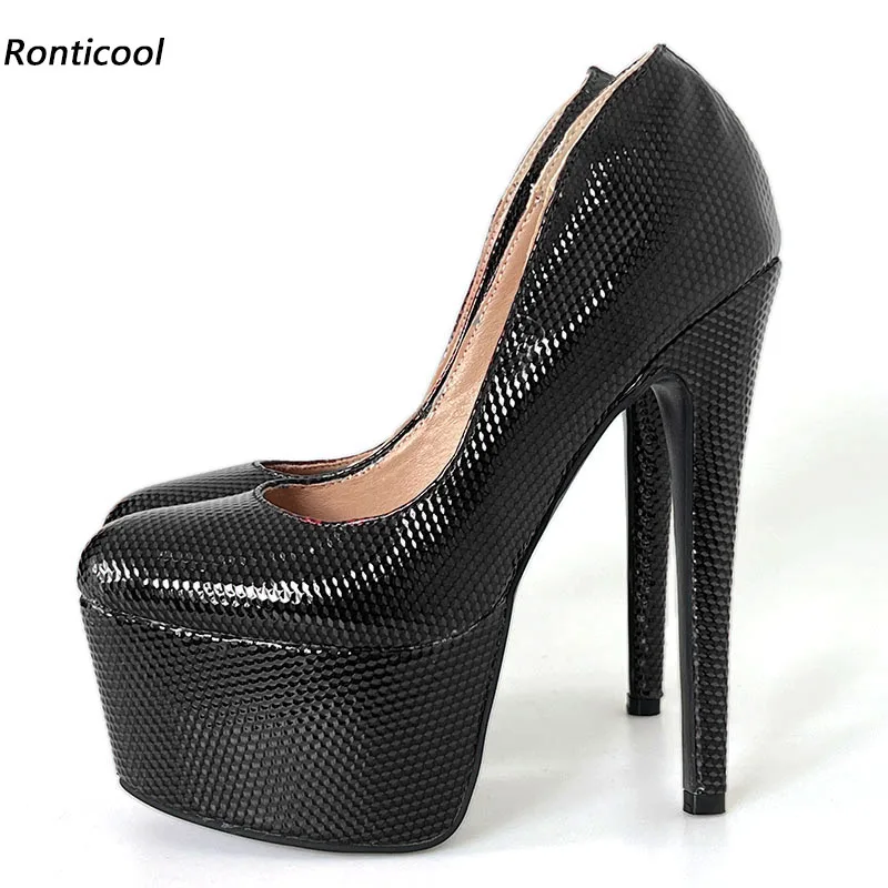 Ronticool Женские туфли-лодочки ручной работы на платформе Сексуальные туфли на тонком высоком каблуке с круглым носком Черные, синие, винно-красные модельные туфли Женские размеры США 35-52
Ronticool Женские туфли-лодочки ручной работы на платформе Сексуальные туфли на тонком высоком каблуке с круглым носком Черные, синие, винно-красные модельные туфли Женские размеры США 35-52