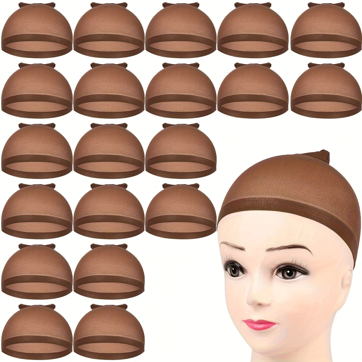 20pcs nylon wig cap stockings elastic wig cap black, brown, light brown
20pcs nylon wig cap stockings elastic wig cap black, brown, light brown
