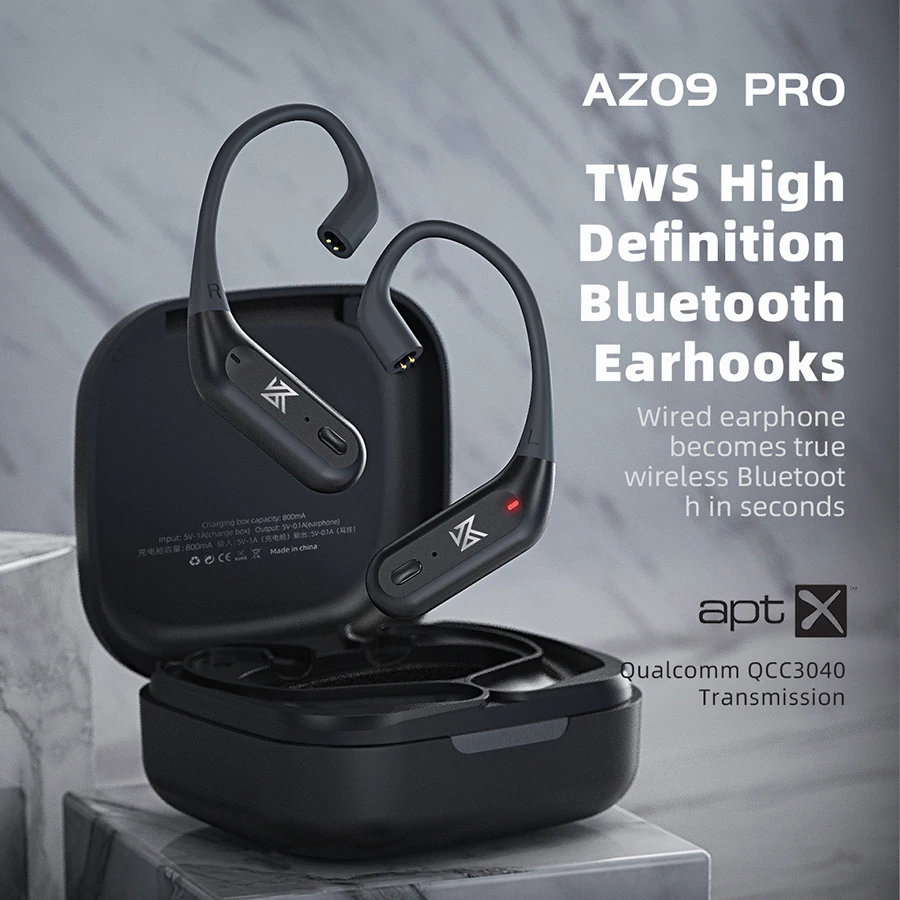 KZ AZ09 Pro Wireless Headphones Adapter Cable QCC3040 Bluetooth 5.2 Module Upgrade Cable Ear Hook C Pin With Charging Case
KZ AZ09 Pro Wireless Headphones Adapter Cable QCC3040 Bluetooth 5.2 Module Upgrade Cable Ear Hook C Pin With Charging Case