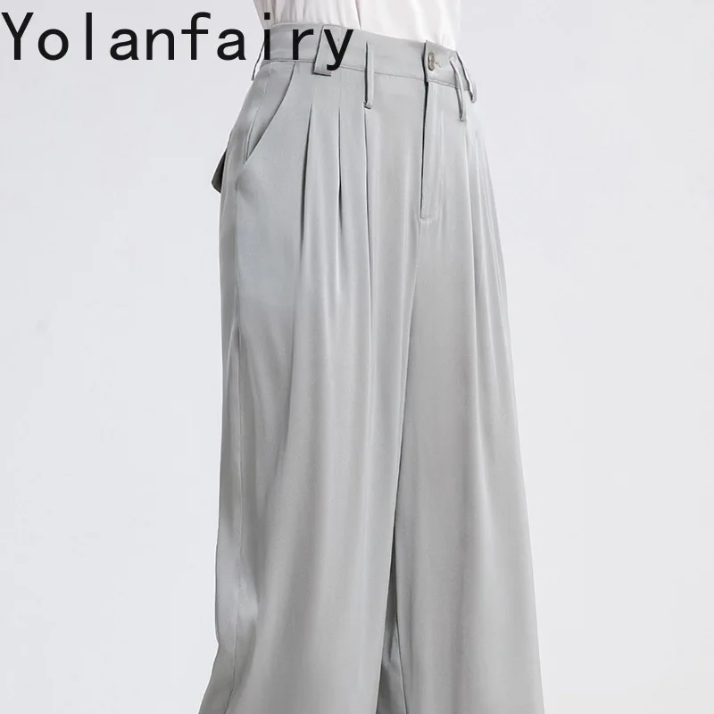 YOLANFAIRY 95% Real Mulberry Silk Pants for Woman High Waist Casual Pants Women's Clothing Summer Straight Trousers Full Length
YOLANFAIRY 95% Real Mulberry Silk Pants for Woman High Waist Casual Pants Women's Clothing Summer Straight Trousers Full Length