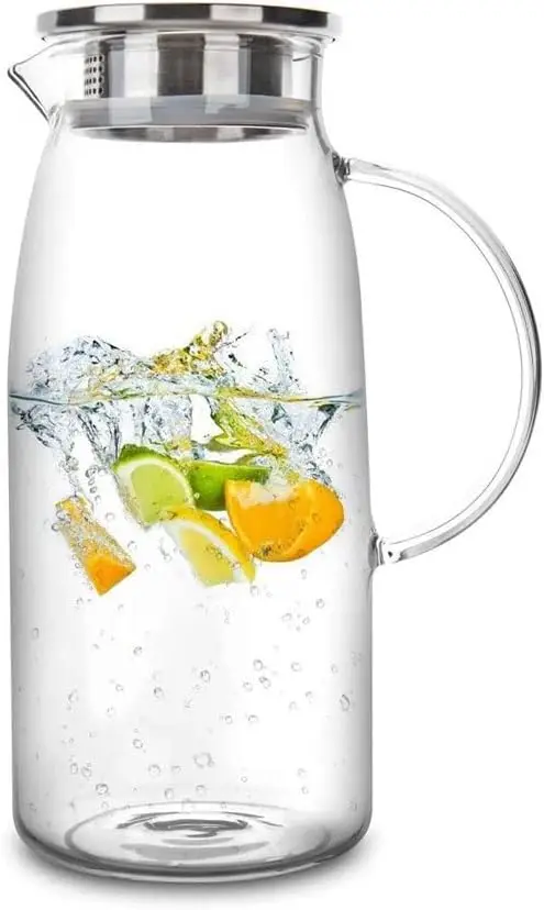 Transparent Glass Pitcher Hot/Cold Water Jug Kettle Juice Container Bottle Easy To Clean Heat Resistant(1800ml)
Transparent Glass Pitcher Hot/Cold Water Jug Kettle Juice Container Bottle Easy To Clean Heat Resistant(1800ml)