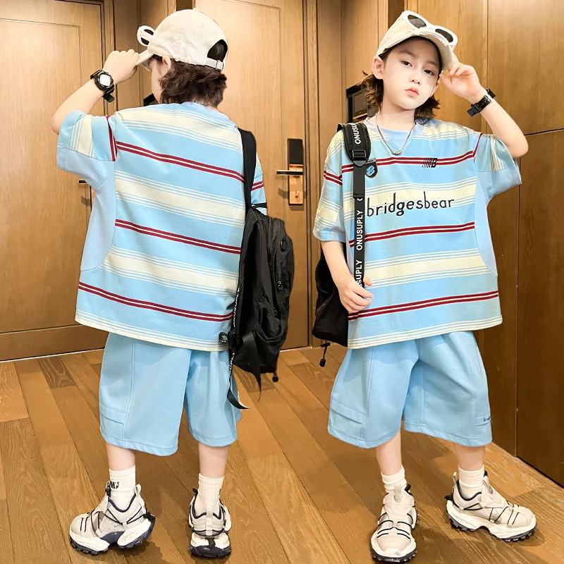 Summer Tween Boys Clothes Set Teen Boys Short Sleeve And Shorts Sets Child Clothing Set Shirt+ Mid-Calf Trousers Kid Size 4-14Y
Summer Tween Boys Clothes Set Teen Boys Short Sleeve And Shorts Sets Child Clothing Set Shirt+ Mid-Calf Trousers Kid Size 4-14Y