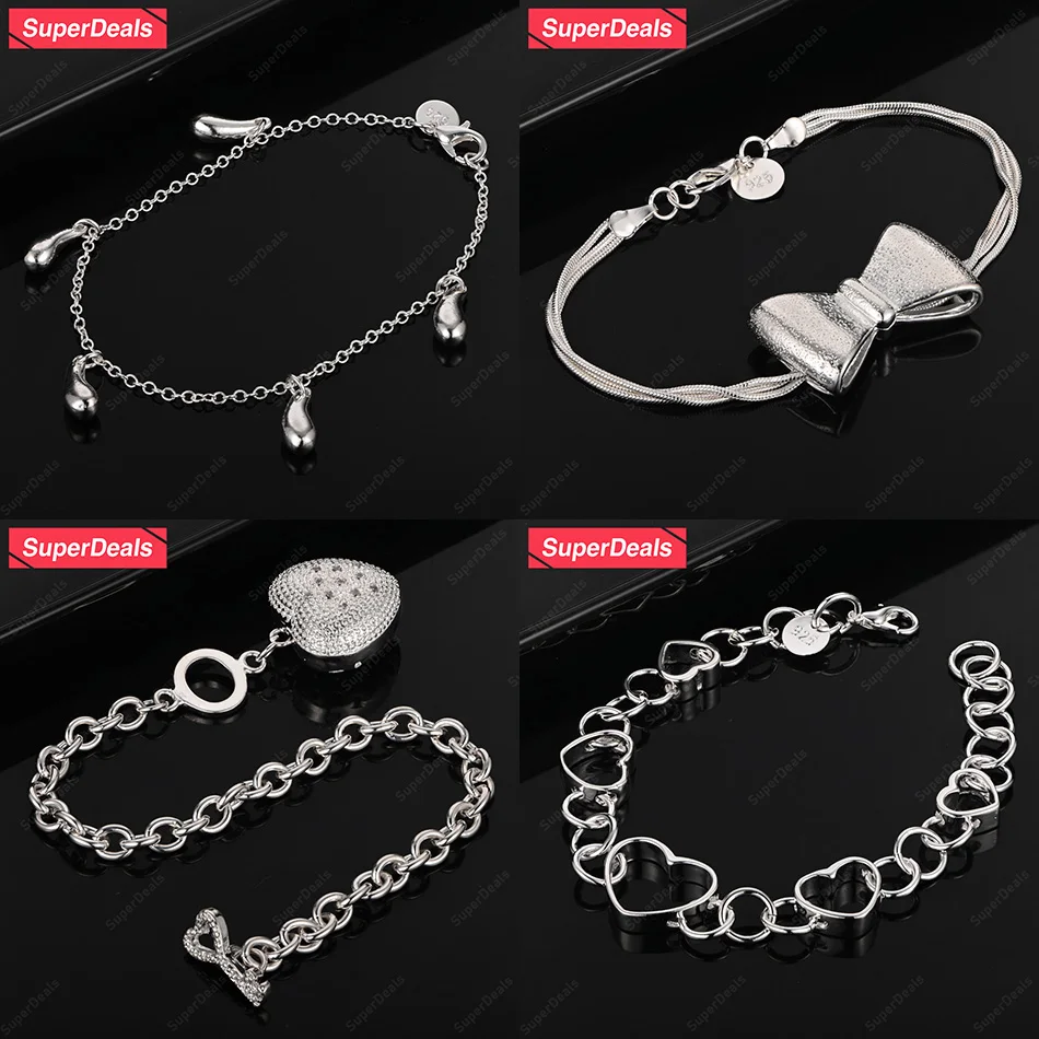 SuperDeals 925 Sterling Silver Water Drop Heart AAA Zircon Bow Bracelet For Women Beautiful Jewelry Christmas Party Nice Gift
SuperDeals 925 Sterling Silver Water Drop Heart AAA Zircon Bow Bracelet For Women Beautiful Jewelry Christmas Party Nice Gift