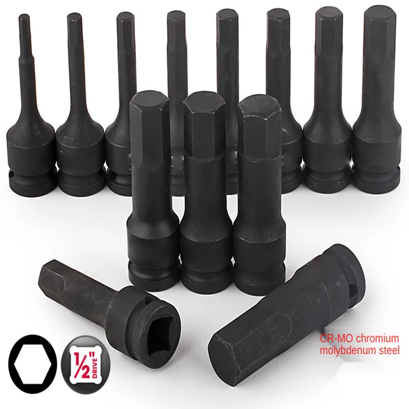 Hex Socket Kit Easy Install/Remove Hexagonal Screws Hexagonal Drive Bit Set for 1/2inch Pneumatic Ratchet Wrench Car Repair Tool
Hex Socket Kit Easy Install/Remove Hexagonal Screws Hexagonal Drive Bit Set for 1/2inch Pneumatic Ratchet Wrench Car Repair Tool