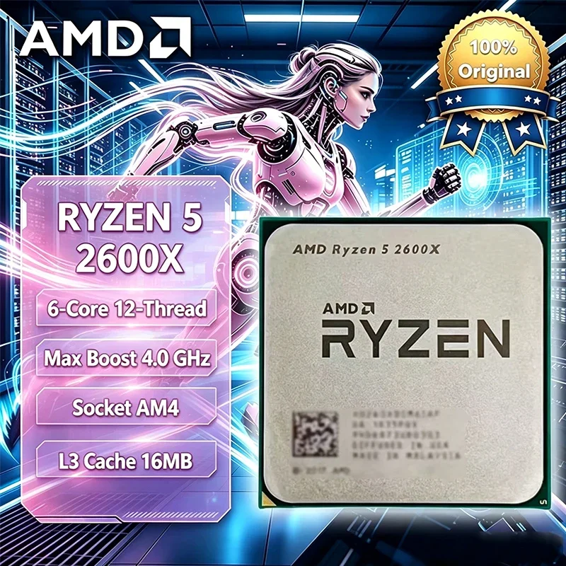 AMD Ryzen 5 R5 2600X 3.6GHz 6-Core 12-Thread 95W CPU Processor LGA AM4 Gaming CPU Without Packag
AMD Ryzen 5 R5 2600X 3.6GHz 6-Core 12-Thread 95W CPU Processor LGA AM4 Gaming CPU Without Packag