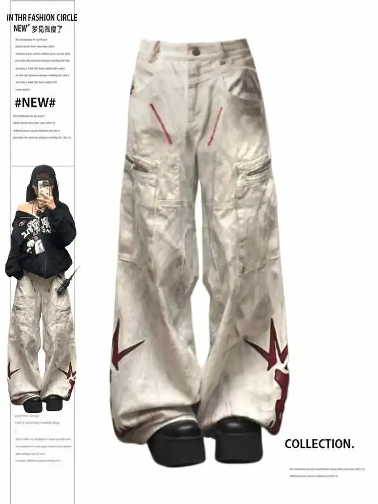 Women Summer Goblin Core Chic Jeans Unisex Grunge Japanese Low Rise Gyaru Y2K Denim Pants 2000s Aesthetic Harajuku Punk Style
Women Summer Goblin Core Chic Jeans Unisex Grunge Japanese Low Rise Gyaru Y2K Denim Pants 2000s Aesthetic Harajuku Punk Style