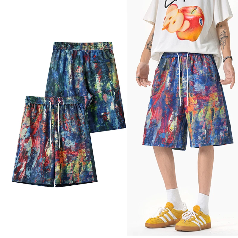 Летние мужские модные шорты свободного кроя, спортивные тренировочные шорты, 3d цветная печать, брюки с масляной краской, M-5XL
Летние мужские модные шорты свободного кроя, спортивные тренировочные шорты, 3d цветная печать, брюки с масляной краской, M-5XL