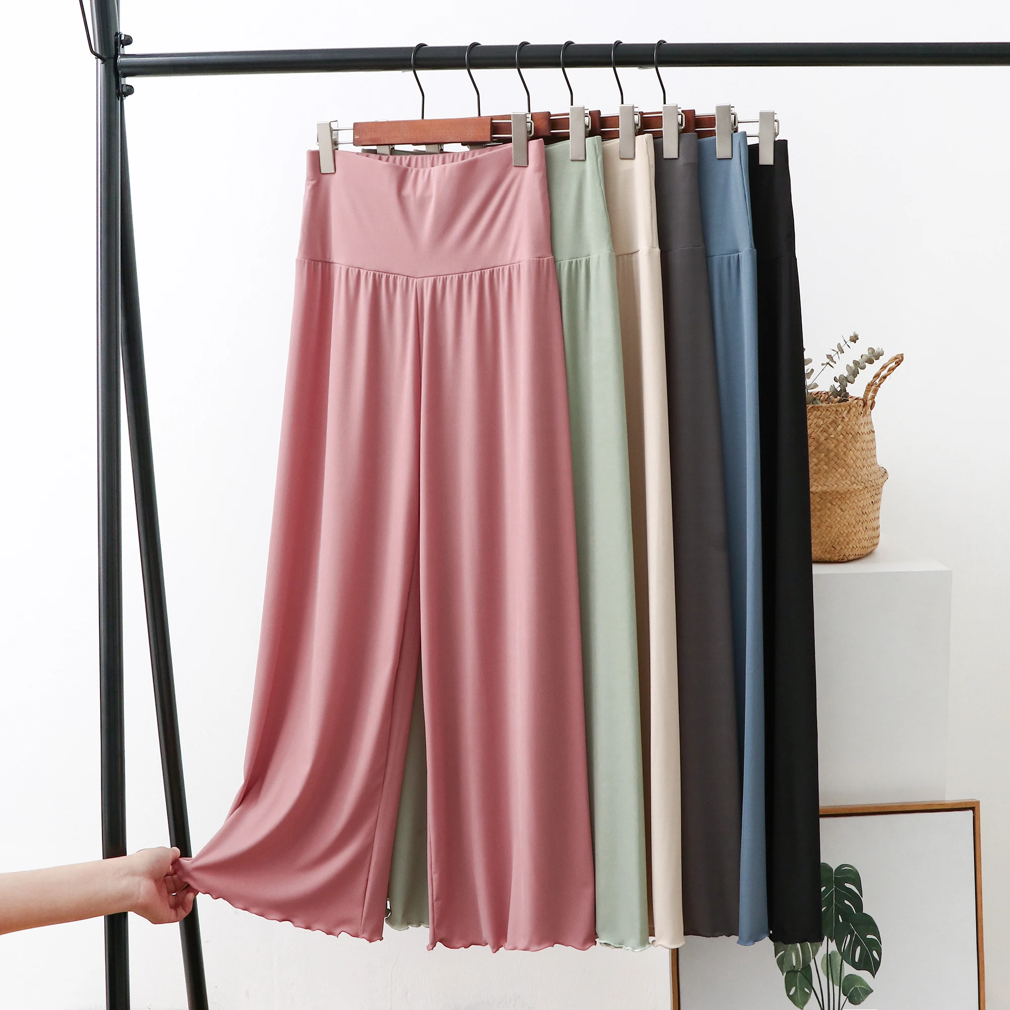 High Waist Wide Leg Pants Women's Summer Modal Cotton Copper Ammonia Silk Ice Silk Long Pants Straight Cut Slimming Effect
High Waist Wide Leg Pants Women's Summer Modal Cotton Copper Ammonia Silk Ice Silk Long Pants Straight Cut Slimming Effect