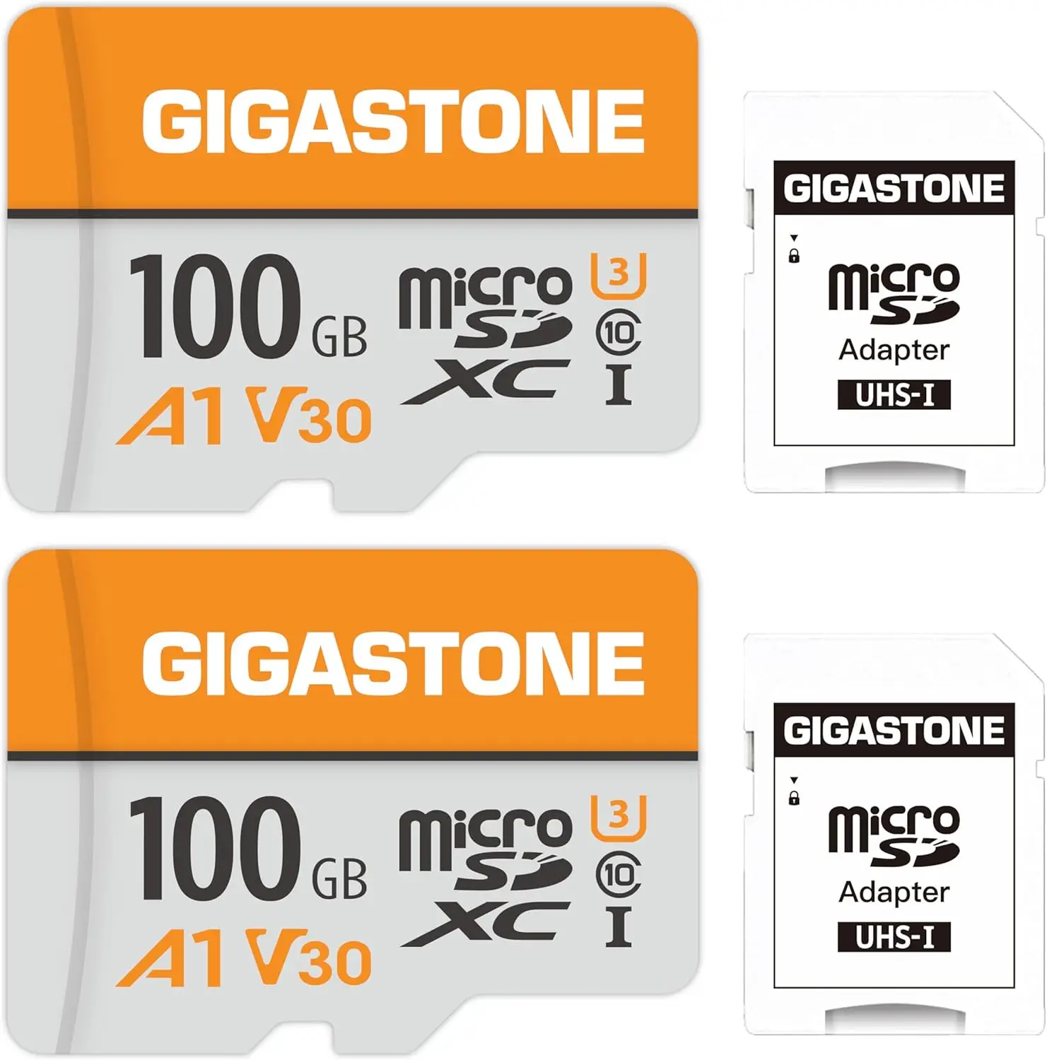 100GB Micro SD Card 2-Pack, A1 V30, 4K Video Recording, 100MB/s, Compatible with Camera, Dash Cam, Drone
100GB Micro SD Card 2-Pack, A1 V30, 4K Video Recording, 100MB/s, Compatible with Camera, Dash Cam, Drone