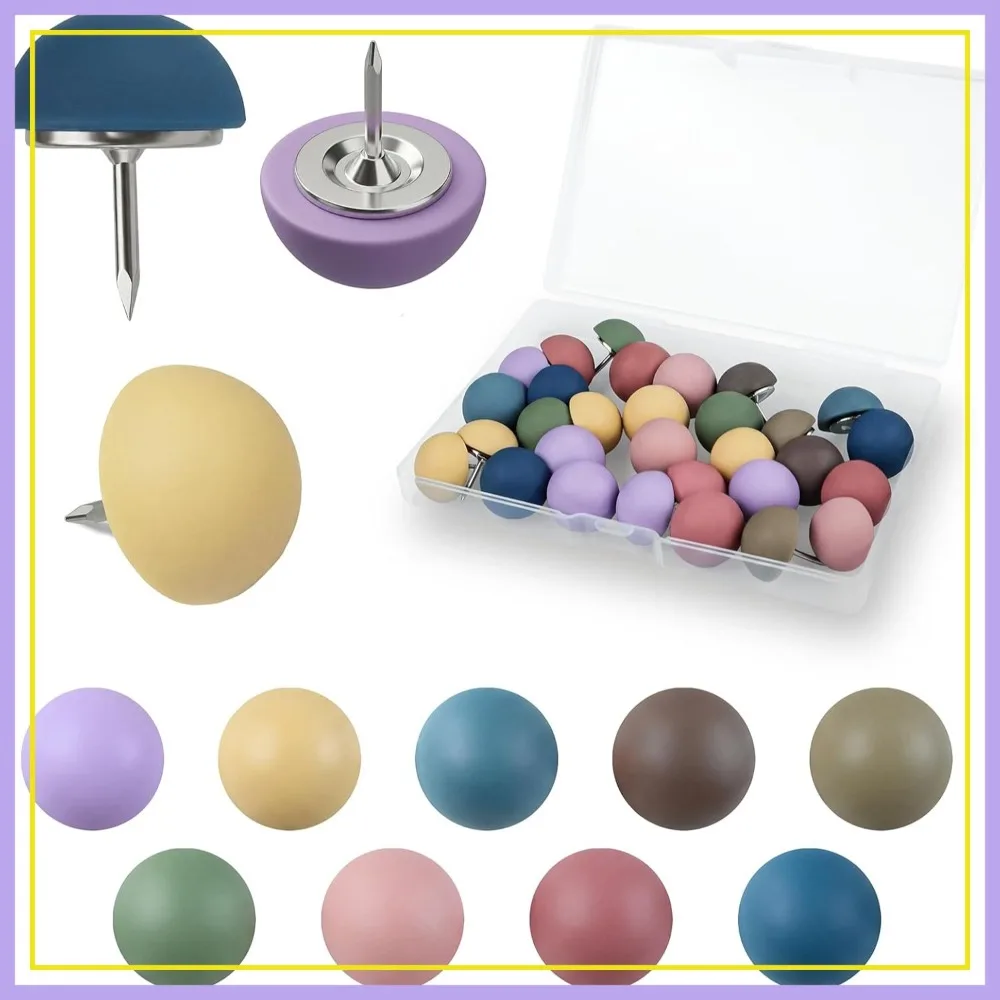 30 Pcs Soft Matte Round Push Pins, 9 Colors Decorative Thumbtacks for Cork Board, Photos, Maps
30 Pcs Soft Matte Round Push Pins, 9 Colors Decorative Thumbtacks for Cork Board, Photos, Maps