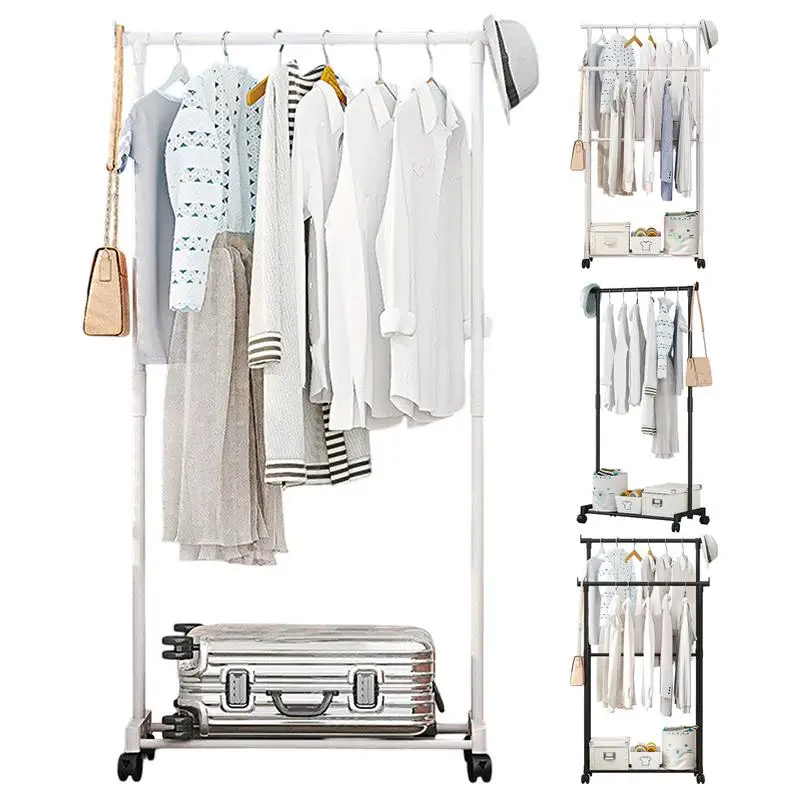 Double-Rod Clothes Rack Clothes Rack With Hooks Hanging Clothe Organizer For Bedroom Movable Bedroom Garment Rack With Wheels
Double-Rod Clothes Rack Clothes Rack With Hooks Hanging Clothe Organizer For Bedroom Movable Bedroom Garment Rack With Wheels