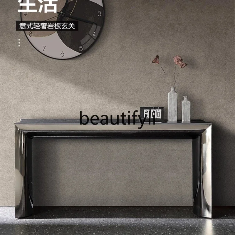 D06 Rock slab entrance table, post-modern simple small apartment corridor against the wall shelf, entrance entrance platform
D06 Rock slab entrance table, post-modern simple small apartment corridor against the wall shelf, entrance entrance platform