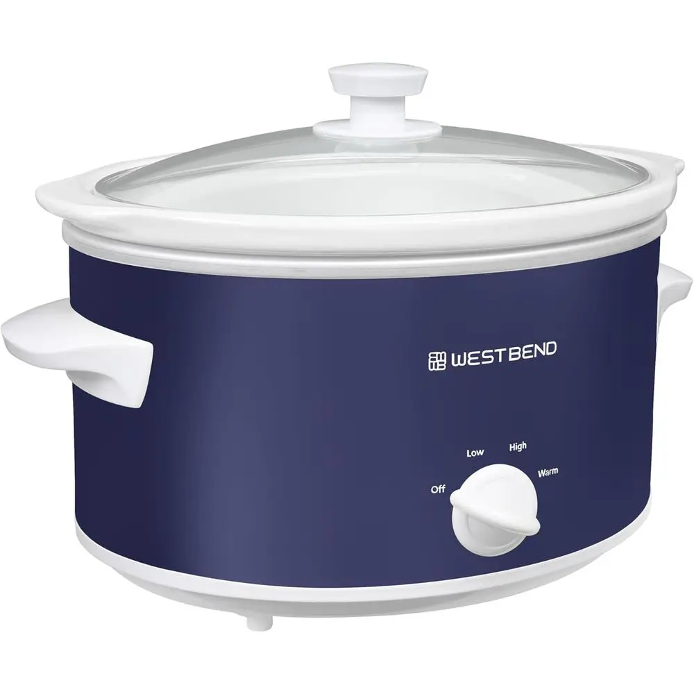 4-Quart Manual Crockery-Style Slow Cooker with Dishwasher-Safe Oval Stoneware and Glass Lid, Two Temperatures, 210-Watts, Navy
4-Quart Manual Crockery-Style Slow Cooker with Dishwasher-Safe Oval Stoneware and Glass Lid, Two Temperatures, 210-Watts, Navy