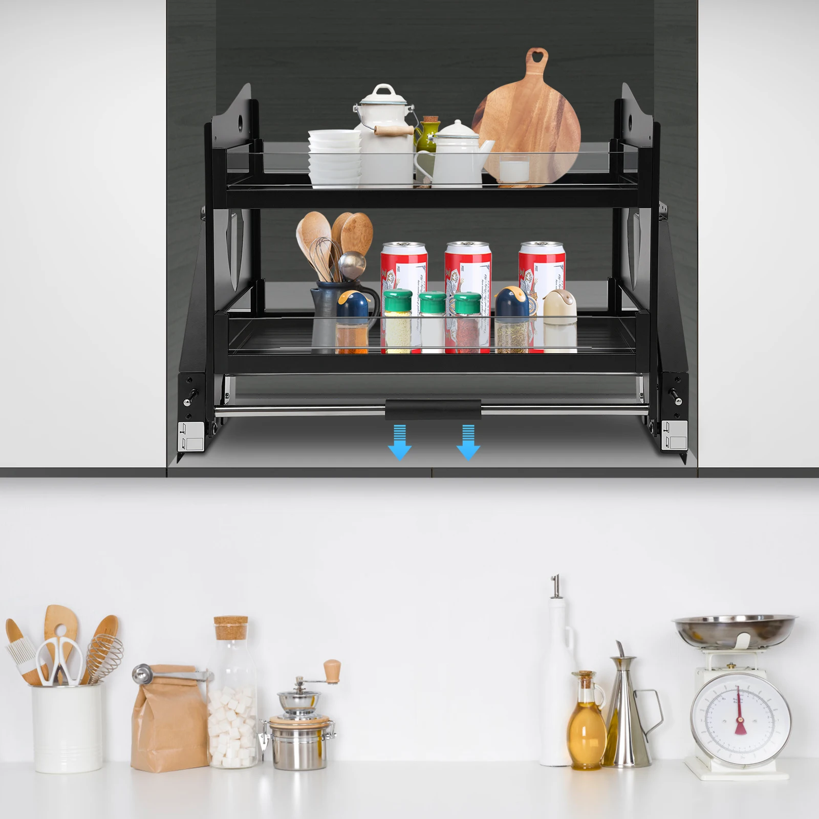 Выдвижной органайзер для шкафа, 2-х уровневая выдвижная полка для кухонного шкафа, выдвижной органайзер 28-30 дюймов для кухонь, бары, шкафов
Выдвижной органайзер для шкафа, 2-х уровневая выдвижная полка для кухонного шкафа, выдвижной органайзер 28-30 дюймов для кухонь, бары, шкафов