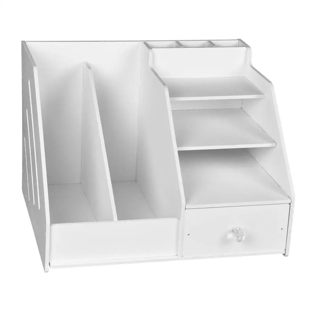 Plastic Vertical Desktop Organizer – Four Compartment White File, Document and Holder 2-Section with Drawer
Plastic Vertical Desktop Organizer – Four Compartment White File, Document and Holder 2-Section with Drawer