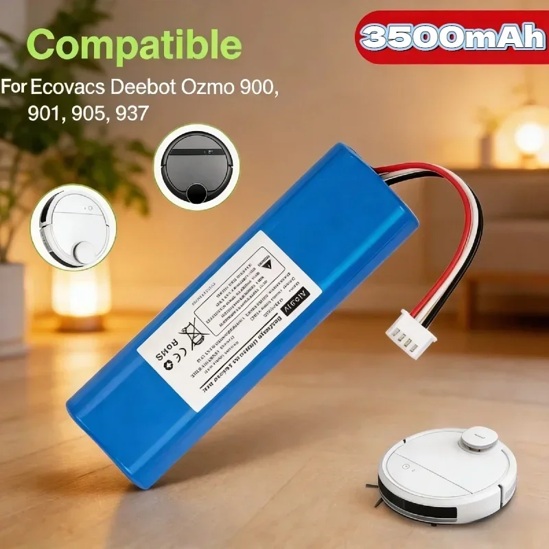 14.4V 6500mAh Li-ion Replacement Battery – High Capacity Spare for Ecovacs Deebot Ozmo 920 930 937 N8 Pro Robot Vacuum Cleaner
14.4V 6500mAh Li-ion Replacement Battery – High Capacity Spare for Ecovacs Deebot Ozmo 920 930 937 N8 Pro Robot Vacuum Cleaner