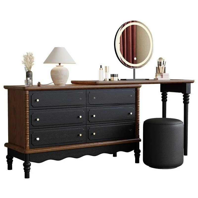Medieval French dresser, chest cabinet integrated, retro solid wood makeup table at the end of the bed, master bedroom
Medieval French dresser, chest cabinet integrated, retro solid wood makeup table at the end of the bed, master bedroom