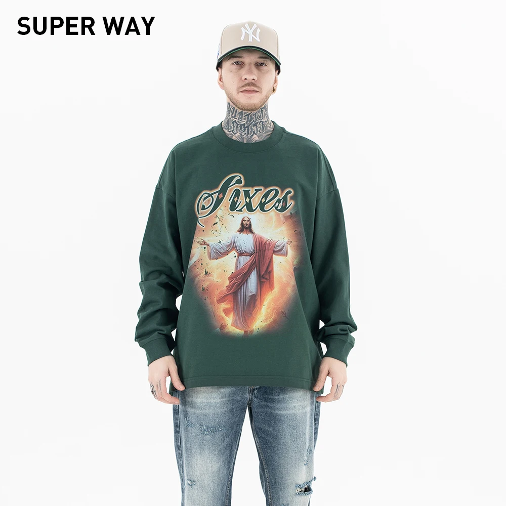 Superway Original Design Oversized Savior Graphic T-Shirt Men's Long Sleeves Cotton Tee Solid Retro Hip Hop American Style Tops
Superway Original Design Oversized Savior Graphic T-Shirt Men's Long Sleeves Cotton Tee Solid Retro Hip Hop American Style Tops
