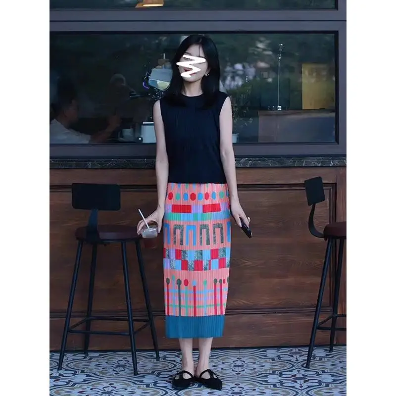 Printed Pleated Open Elastic Waist Half-body Skirt Miyake 2025 Summer Fashion Casual Versatile Design Sense Temperament Skirt
Printed Pleated Open Elastic Waist Half-body Skirt Miyake 2025 Summer Fashion Casual Versatile Design Sense Temperament Skirt