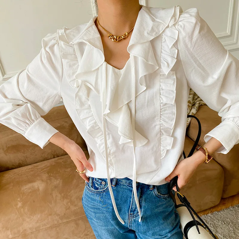 Spring New French White Shirt Women's Long Sleeve Temperament Commute European Products Women's Clothes Women's Shirt New New To
Spring New French White Shirt Women's Long Sleeve Temperament Commute European Products Women's Clothes Women's Shirt New New To