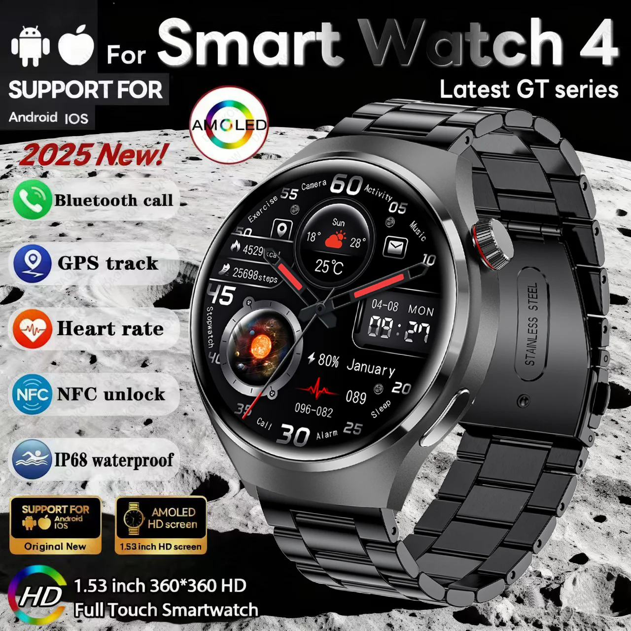 2025 Новые часы 4 серии GT Смарт-часы для мужчин AMOLED-экран Мониторинг сердечного ритма и здоровья Bluetooth-вызов Бизнес-умные часы для мужчин
2025 Новые часы 4 серии GT Смарт-часы для мужчин AMOLED-экран Мониторинг сердечного ритма и здоровья Bluetooth-вызов Бизнес-умные часы для мужчин