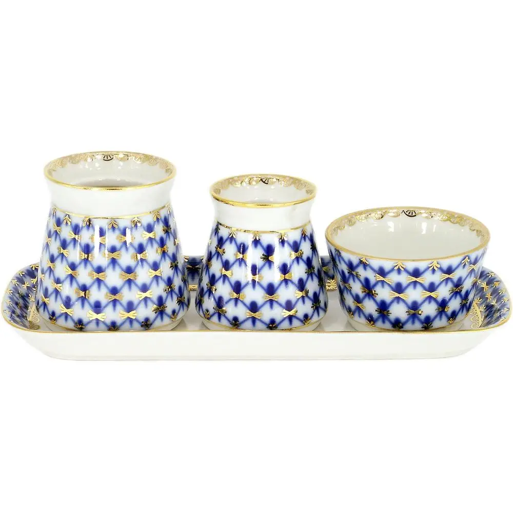 Коллекция фарфоровой посуды и чайных сервизов «Империал» (сетка «Кобальт») (набор для специй)
Коллекция фарфоровой посуды и чайных сервизов «Империал» (сетка «Кобальт») (набор для специй)