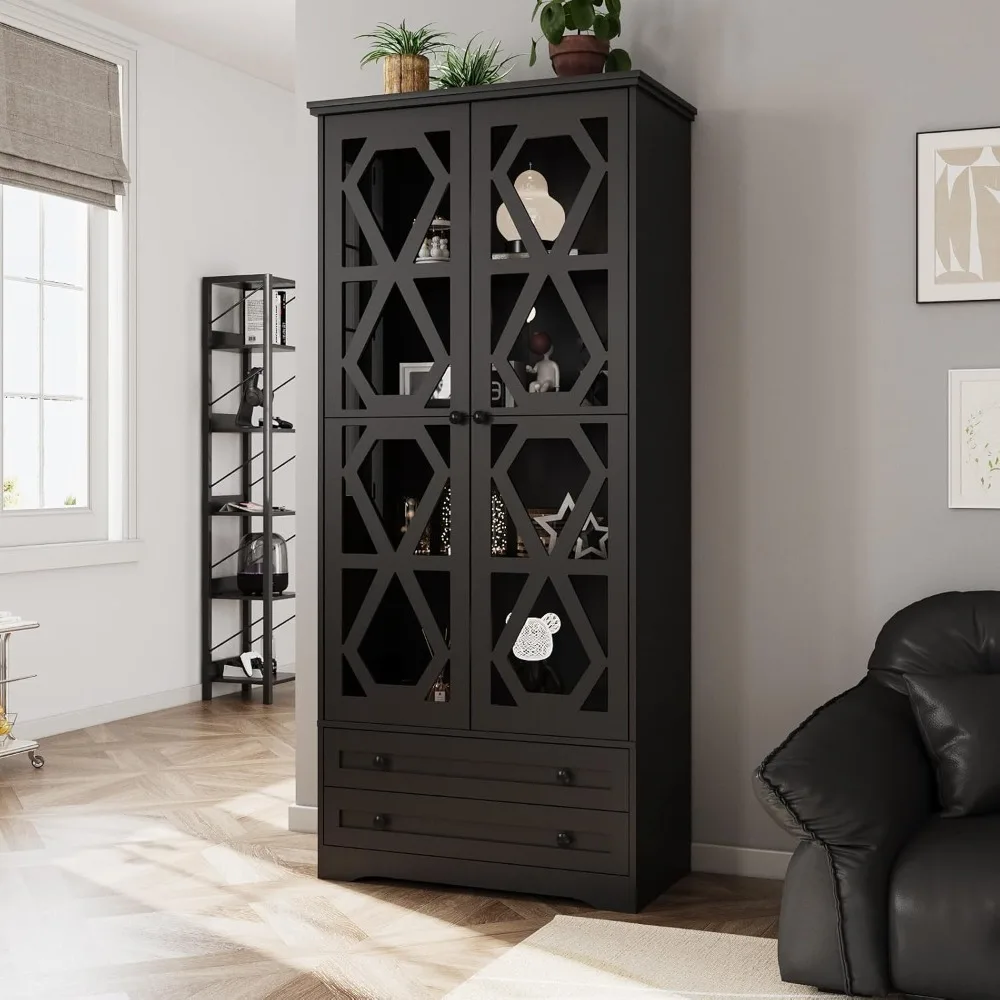 Kitchen Storage Cabinets with 2 Acrylic Barn Doors & 2 Drawers, Farmhouse Pantry Cabinets for Kitchen Storage with Adjustable
Kitchen Storage Cabinets with 2 Acrylic Barn Doors & 2 Drawers, Farmhouse Pantry Cabinets for Kitchen Storage with Adjustable