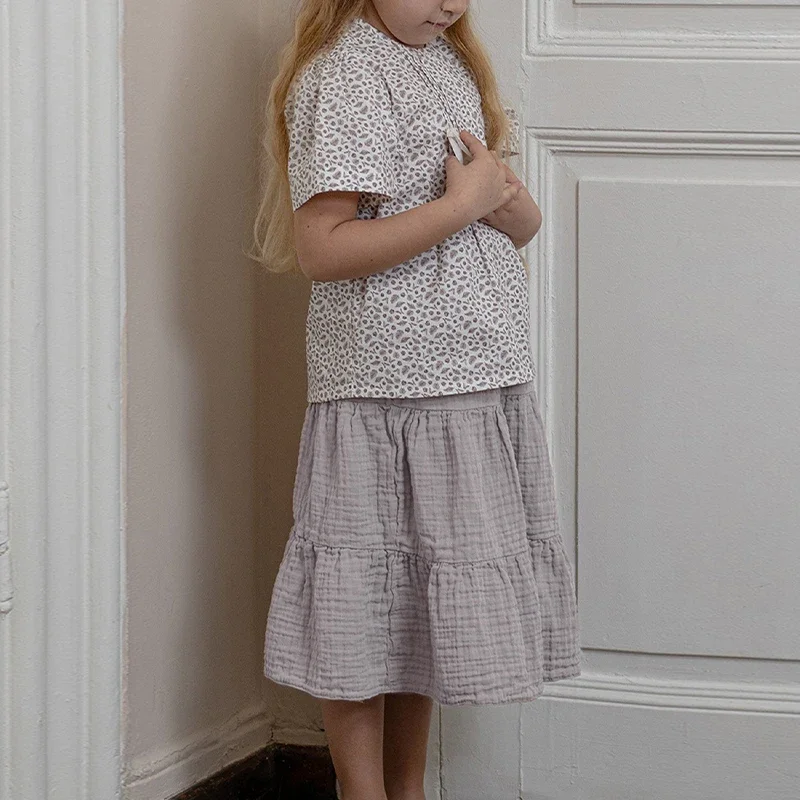 Summer Girls Tiered Ruffle Skirt New Style 100% Cotton Children's Casual Loose Knee-Length Skirts
Summer Girls Tiered Ruffle Skirt New Style 100% Cotton Children's Casual Loose Knee-Length Skirts